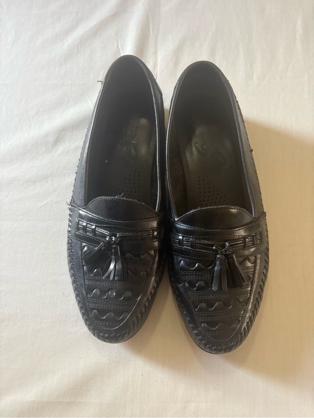 Giorgio Brutini Black Leather Tassel Loafers